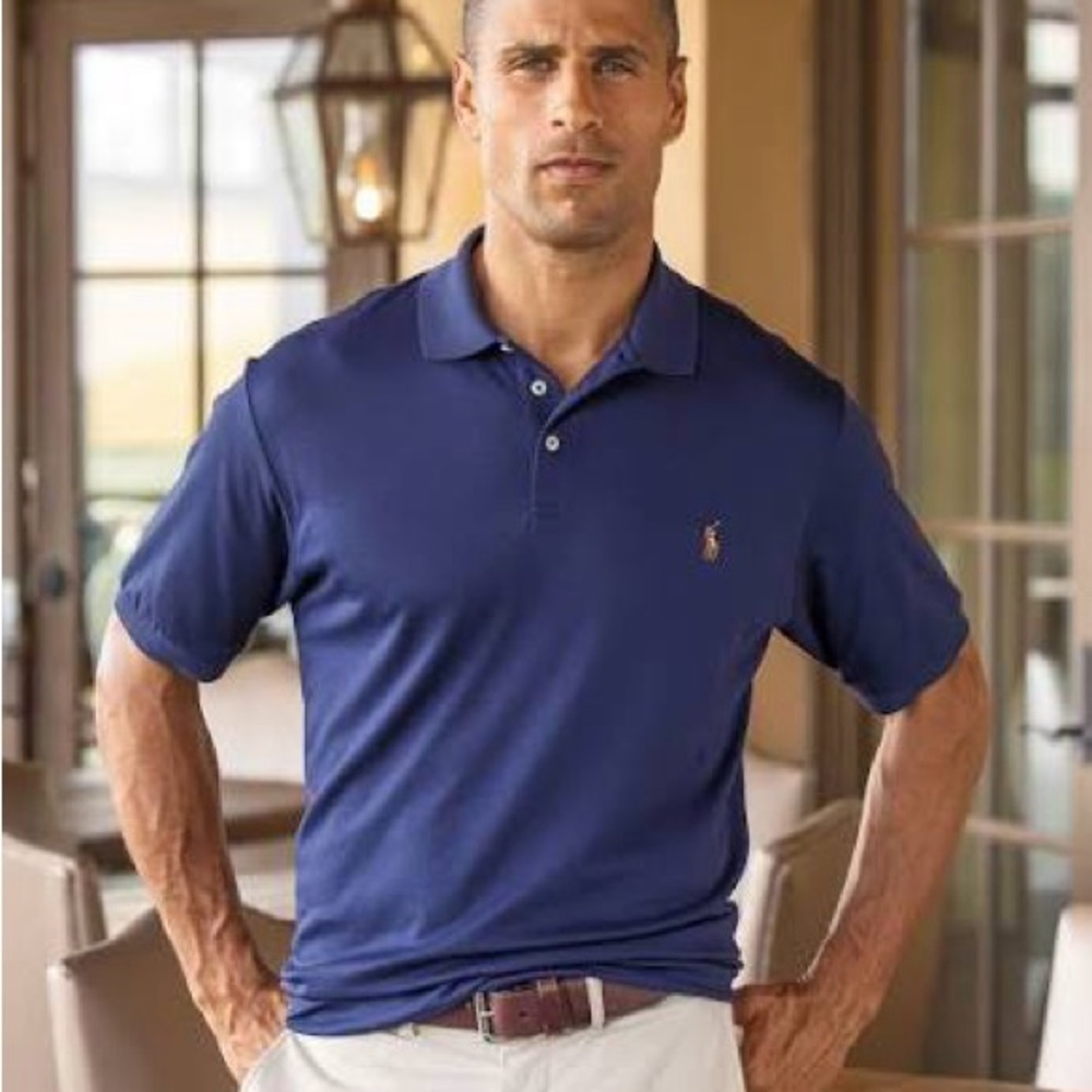POLO RALPH LAUREN Classic Fit Soft Cotton Polo Shirt Spring Navy Heather XL,